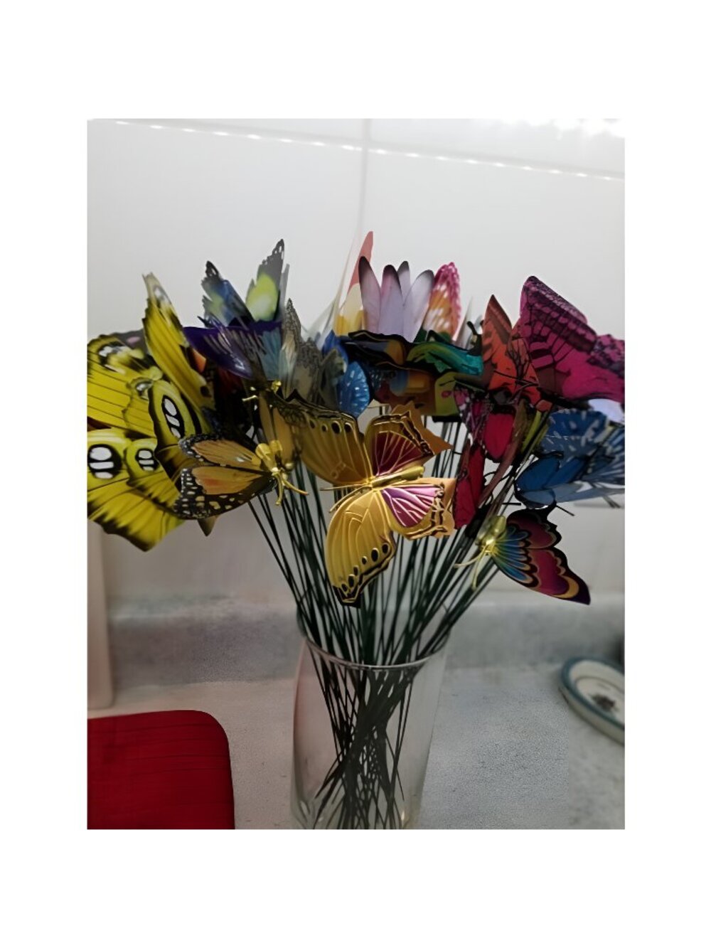 50 PCS Luminous Butterfly Stakes and Dragonfly Stakes Garden Ornaments